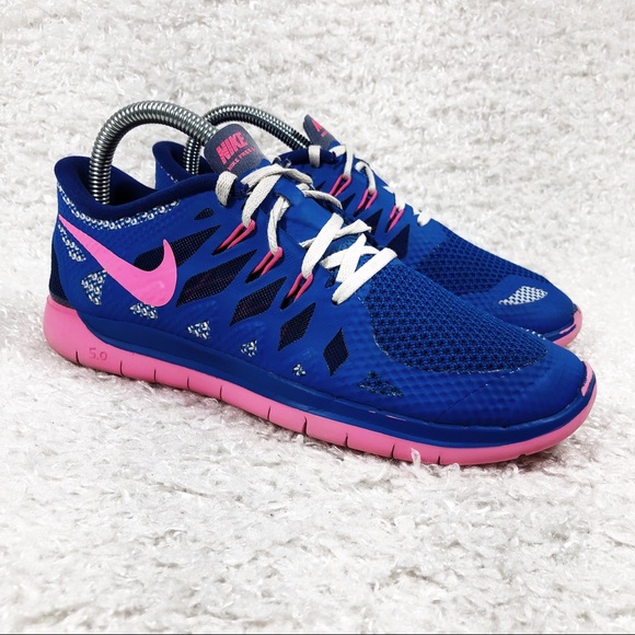 Nike Shoes - Nike Free 5.0 Hyper Cobalt Pink Sneakers